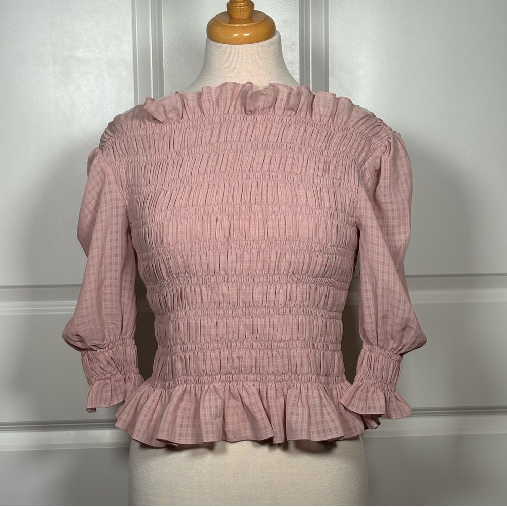 Elise Pink Ruffled Women's Top